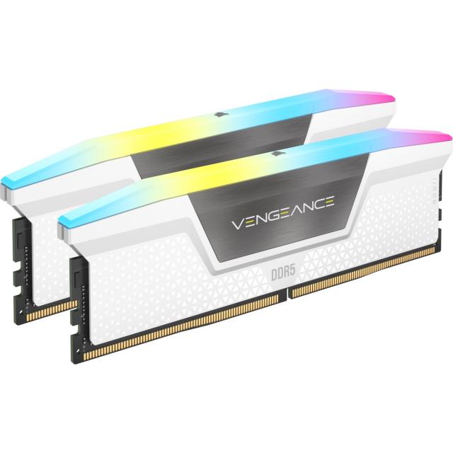 Памет Corsair Vengeance White RGB 32GB(2x16GB) DDR5 5200MHz CMH32GX5M2B5200C40W 