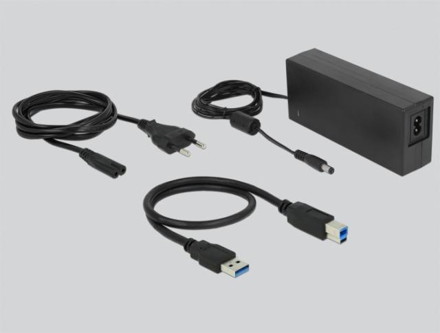 Външна докинг станция Delock, За 4 x HDD/SSD, USB, Функция за клониране, 5 Gbps 