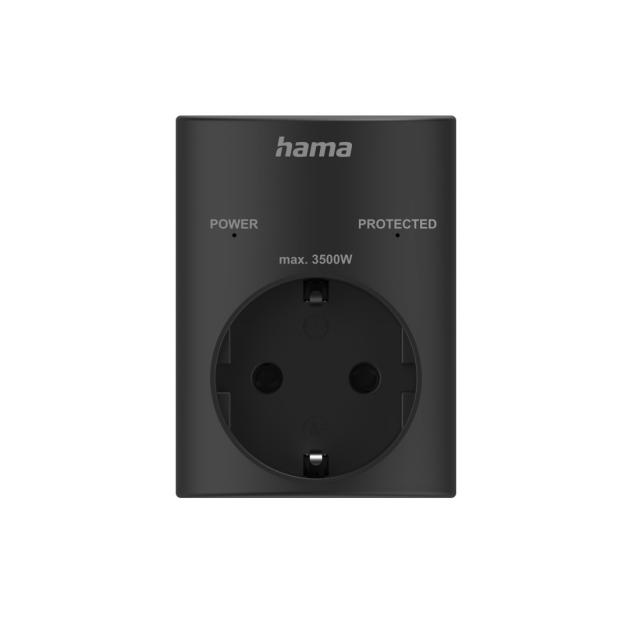 Hama Socket Adapter, Earthed Contact, Overvoltage, 223322 