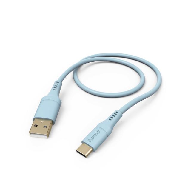 HAMA Силиконов кабел за зареждане "Flexible" USB-A - USB-C, 201569 