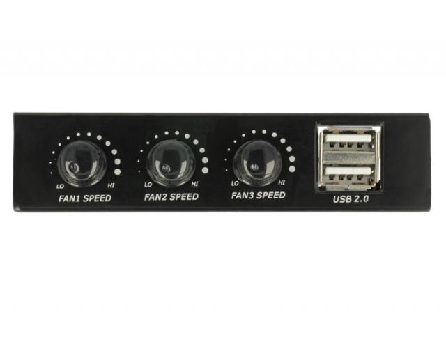 Delock 3.5″ Front Panel > 2 x USB 2.0 and fan control 