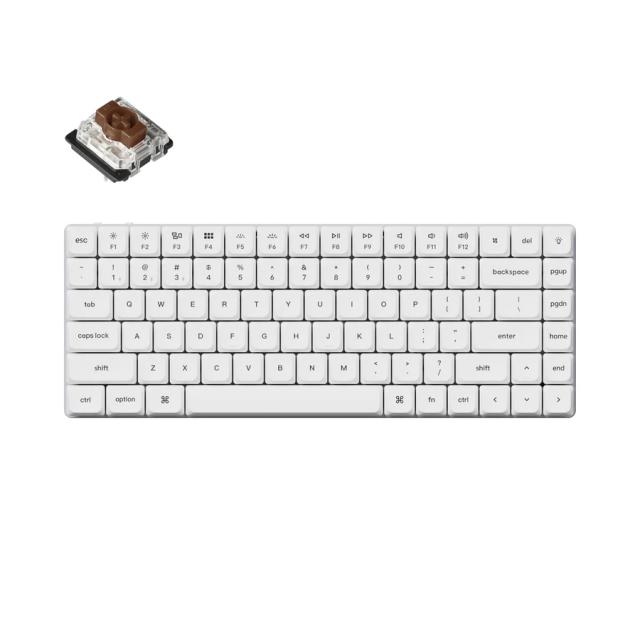 Геймърска механична клавиатура Keychron K3 Pro White QMK/VIA - HS, Brown Switch 