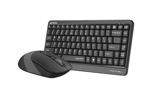 Комплект клавиатура и мишка A4TECH Fstyler FGS1110Q, Безжичен, Сива 