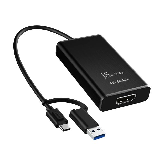 Кепчер адаптер j5create JVA11, HDMI - USB-C, 4K, Черен 