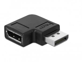 Адаптер Delock, DisplayPort мъжко - DisplayPort женско, 90°, 8K 60 Hz