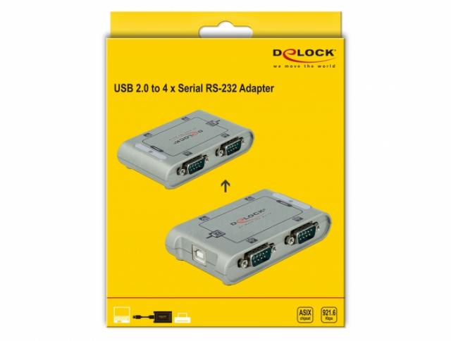 Delock USB 2.0 to 4 x serial adapter 