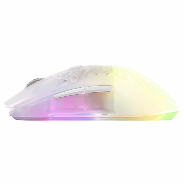 Геймърска мишка SteelSeries, Aerox 3 Wireless (2022) Ghost, Оптична, Безжична, USB 