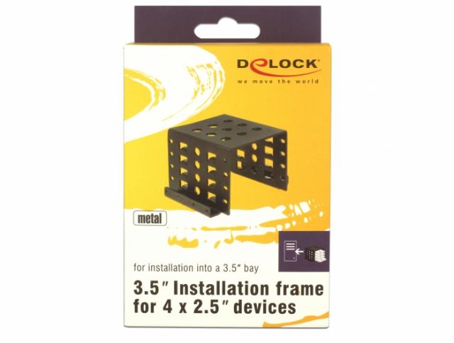 Delock Installation frame 4 x 2.5″ to 3.5″ black 