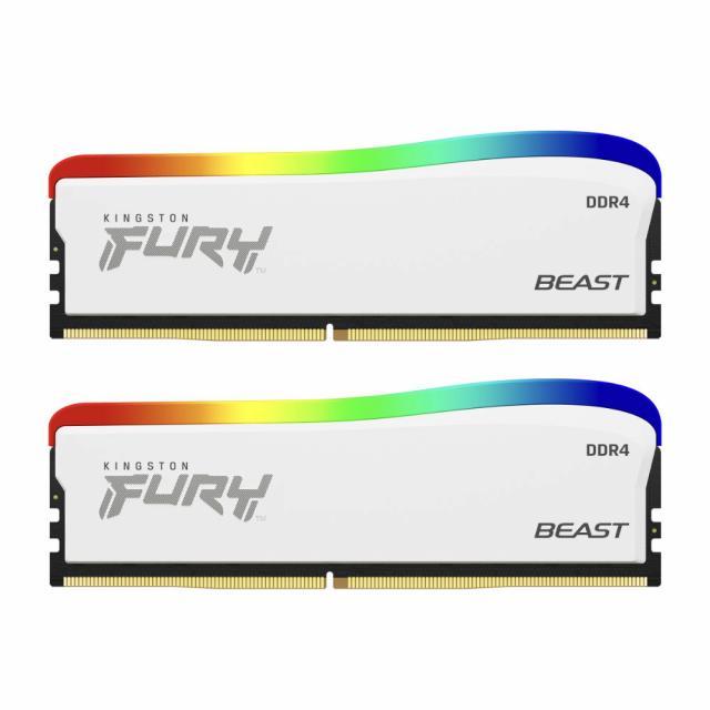 Memory Kingston FURY Beast White RGB 32GB(2x16GB) DDR4 3200MHz KF432C16BWAK2/32 