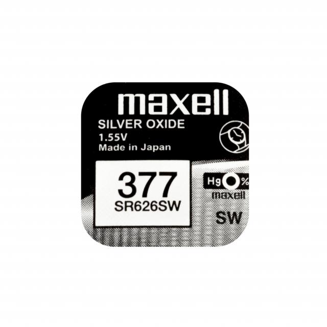 Бутонна батерия сребърна MAXELL SR626 SW /AG4/377/ 1.55V 