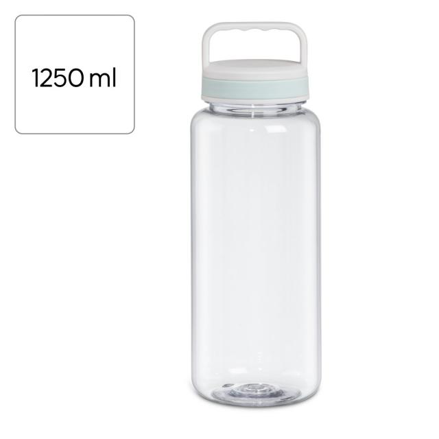 Xavax Drinking Bottle, 1250ml, Leak-proof, Handle, Screw Cap, transparent 