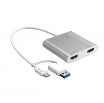 Адаптер j5create JCA365, За 2 монитора, USB-C - 2 x HDMI