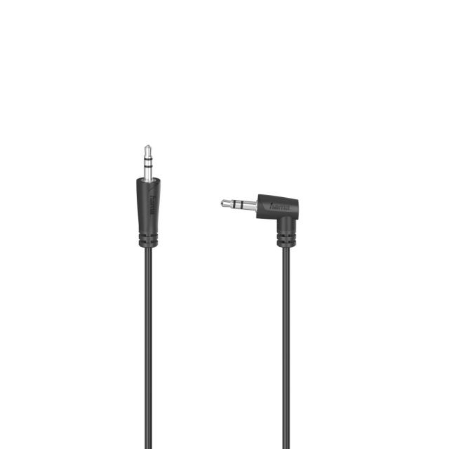 Hama Audio Cable, 3.5 mm Jack Plug 90° - 3.5 mm Jack Plug, Stereo, 0.5 m 