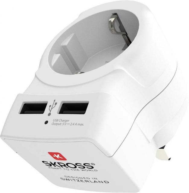 SKROSS 1500280 Adapter Mains socket 2 x USB incl. UK adapter 