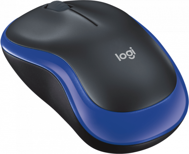 Безжична оптична мишка LOGITECH M185, USB, Син/Черен 