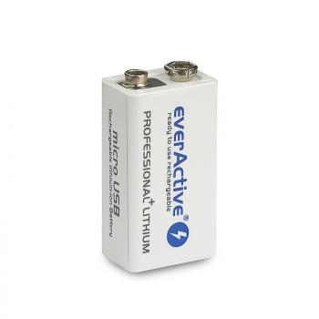 Акумулаторна Батерия R22 9V LiIon 500mAh/550 precharged +micro Usb  1бр. в опаковка EVERACTIVE