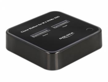 Delock M.2 Docking Station for 2 x M.2 NVMe PCIe SSD with Clone function