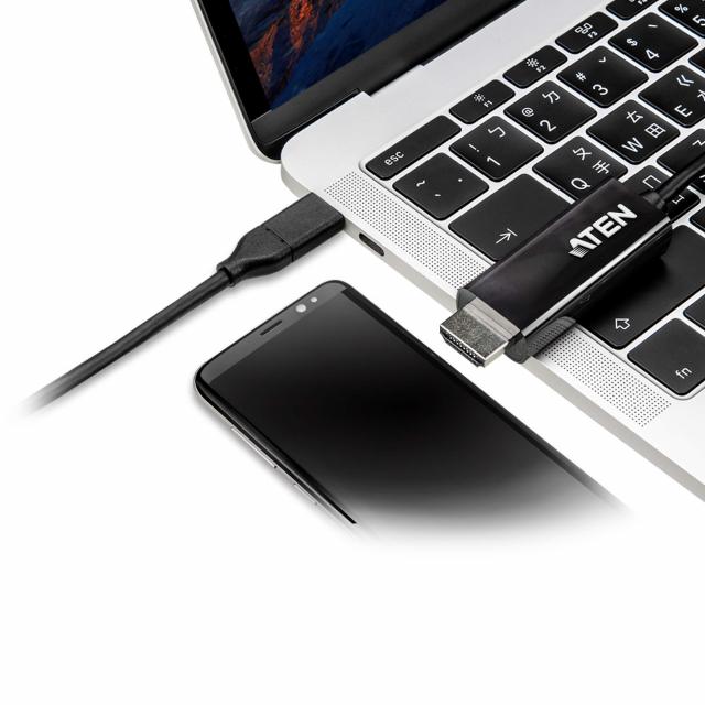 Конвертор ATEN UC3238, USB-C мъжко - HDMI женско, 4K, 2.7м, Черен 