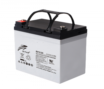 Lead Battery /for electric vehicles/ RITAR (EV12-33) 12V / 33 Ah- 195 / 130 / 160 mm GEL