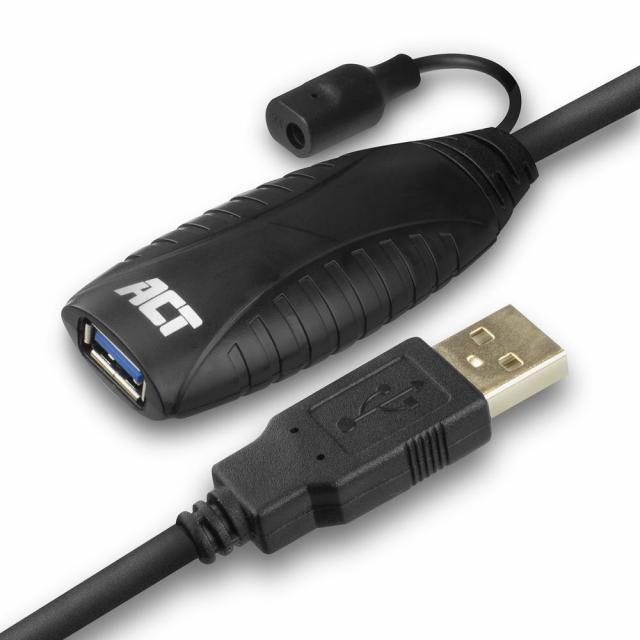 Кабел ACT AC6110, USB-A мъжко - женско, 10 м 