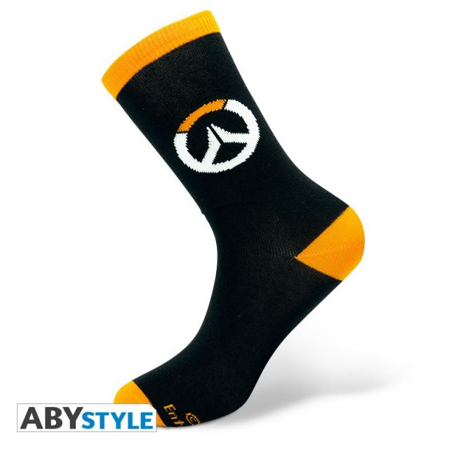 Чорапи ABYSTYLE OVERWATCH Socks Logo, Черен/Оранжев 