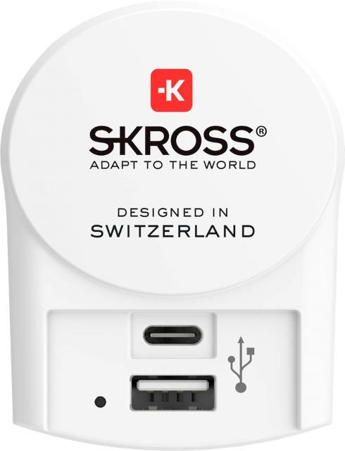 Адаптер-зарядно SKROSS Euro USB Charger 1.302423, USB-А, USB-C 