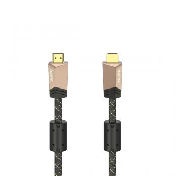 Кабел HAMA Premium, HDMI мъжко - HDMI мъжко, 3 м, Ферит, Позлатени конектори, Ethernet, Черен