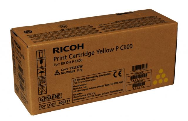 Тонер касета RICOH Print Cartridge P C600, 12000 p, Yellow 