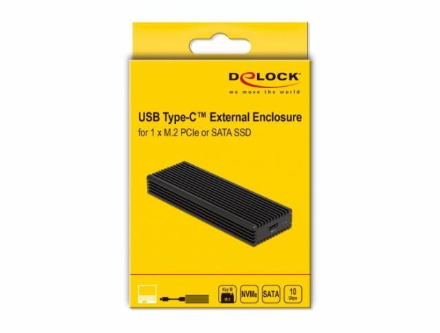 Delock External USB Type-C™ Combo Enclosure for M.2 NVMe PCIe or SATA SSD 