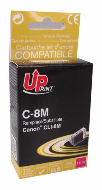 Ink cartridge UPRINT CLI8 CANON, WITH CHIP, Magenta 