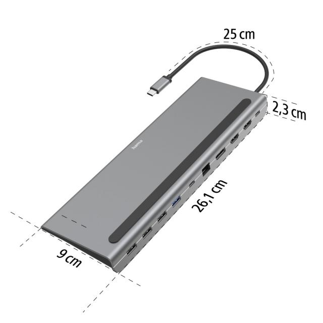 Hama USB-C Docking Station, "Connect2Office Pro", 10 Ports 