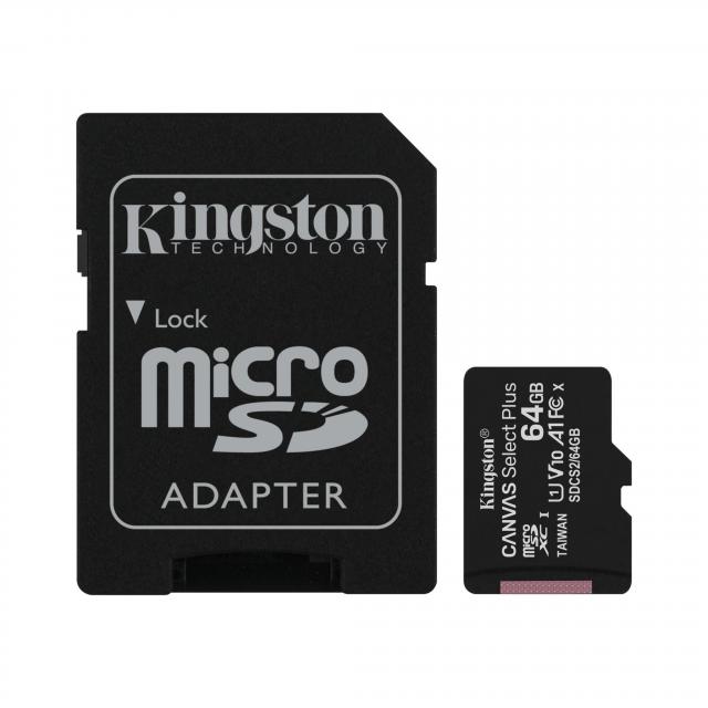 Memory card Kingston Canvas Select Plus, microSDXC 64GB 