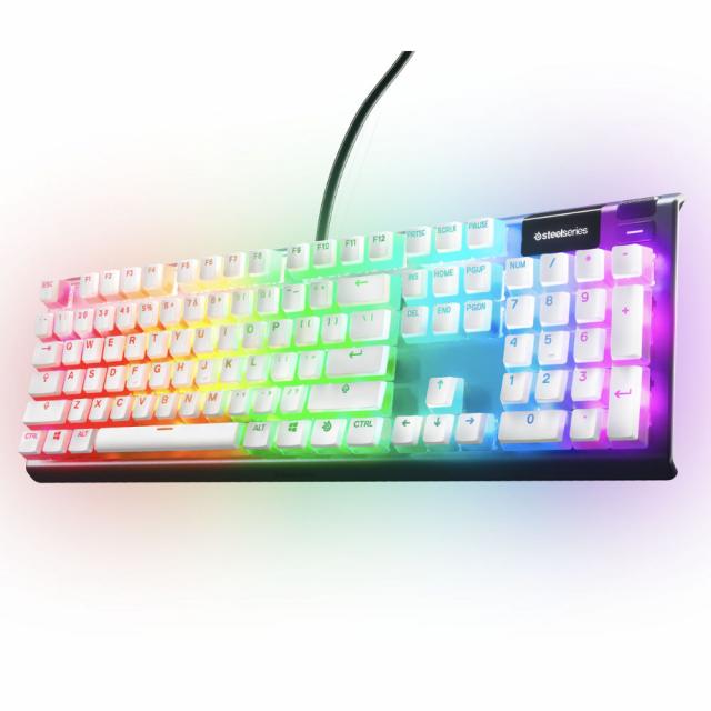 Капачки за механична клавиатура Steelseries PrismCaps PBT Doubleshot 104-Keycap White US-Layout 