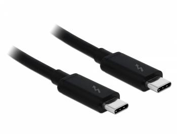 Кабел Delock Thunderbolt 3 (20 Gb/s) USB-C,  мъжко - мъжко, 2.0 м, 3 A, Черен