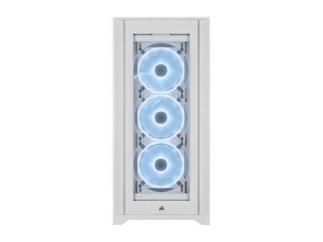 Кутия Corsair iCUE 5000X RGB QL Edition Mid Tower, Tempered Glass, Бяла 