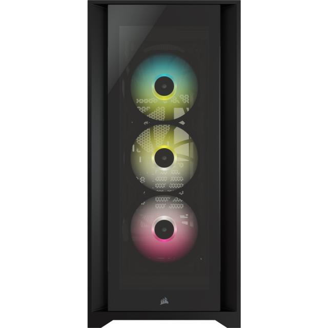 Кутия Corsair iCUE 5000X RGB Mid Tower, Tempered Glass, Черна 