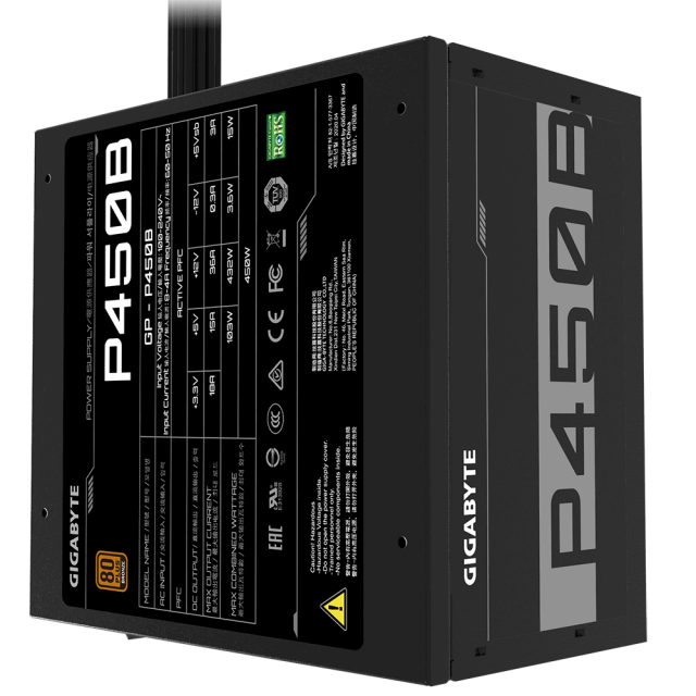 Power Supply Gigabyte P450B, 450W, 80+, Bronze 