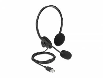 Delock USB Stereo Headset with Volume Control, 27178