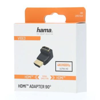 Адаптер HAMA 205164, HDMI мъжко - HDMI женско, на 90°, Черен 