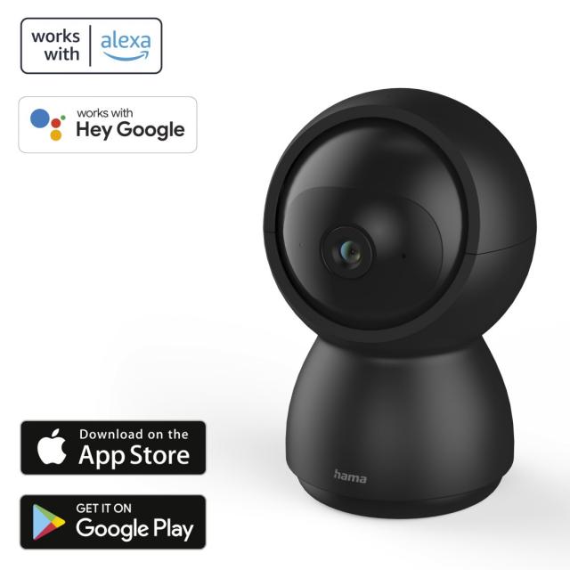 Hama Surveillance Camera, WLAN, Indoors, Pivotable, Night Vision, Recording, black 