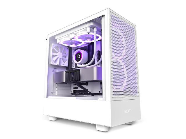 Кутия NZXT H5 Flow Matte White, Mid-Tower 