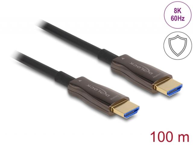 Delock Active Optical HDMI Cable with metal armouring 8K 60 Hz 100 m 