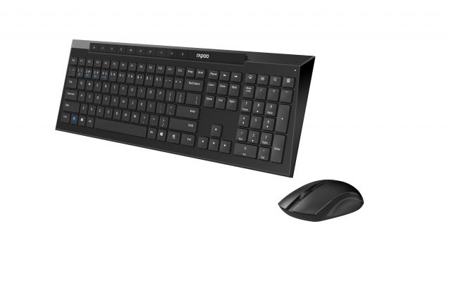 Wireless Keyboard Set RAPOO 8210M, Multi mode, Black 