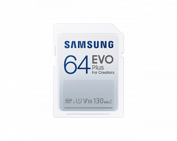 Memory card Samsung EVO Plus SD Card (2021), 64GB, White