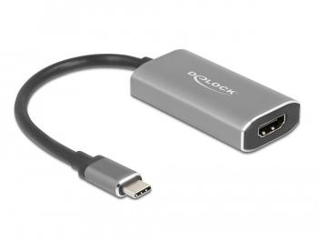 Адаптер Delock, USB-C мъжко - HDMI женско, Ultra HD, 8K, Сив