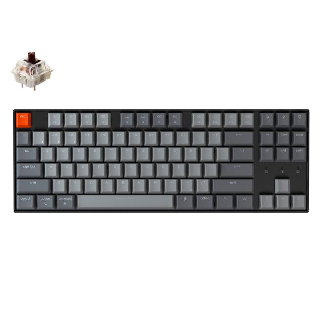 Mechanical Keyboard Keychron K8 TKL Hot-Swappable Gateron Brown Switch RGB LED Plastic Frame 