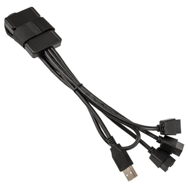 USB Хъб Lian Li PW-U2TPAB USB 2.0 1-към-3 Hub - Черно 