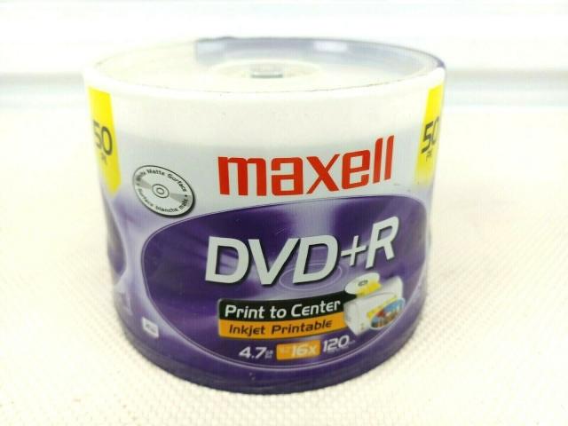 DVD+R MAXELL, 4,7 GB, 16x, Printable, 50 pk cake box 