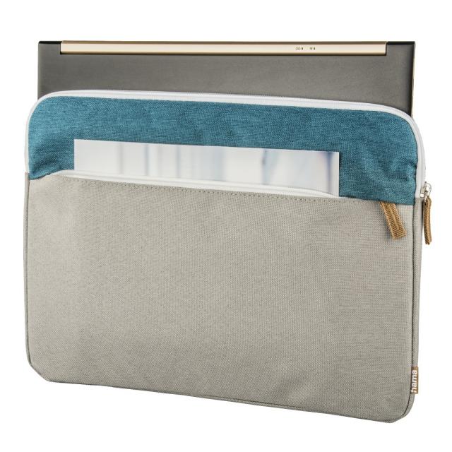 Hama "Florence" Laptop Sleeve, up to 34 cm (13.3"), petrol/grey 