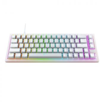 Геймърскa механична клавиатура XTRFY K5 Transperant White, 65% Hotswap RGB US Layout Kailh Red